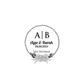 Alt Gül Motifli Yuvarlak Mühür Kına Nişan Düğün 3X3 Cm Özel Etiket / 50 Adet Sticker