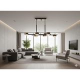 Alt ve Üst 3 Renk Işıklı 80CM Platin ve Gold Renkli Avize - MASA