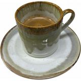 altabi El Yapımı Porselen Neskafe & Çay Fincanı Takımı | 6 Kişilik | Özel Tasarım - Kahve - 180 ml
