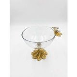 Altabi Gold Ayaklı Dekoratif Cam Sunum Kasesi 19 CM