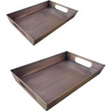 Altabi Metal Sunum Tepsisi Bakır Renk 2 Boy Set Tepsi