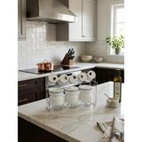 altabi Modern Tasarım Metal Standlı Çok Amaçlı Baharat Takımı Beyaz - Şeffaf - 700 ml