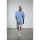 Altamira Erkek Bebe Mavi Dikey Baskılı Oversize T-shirt