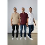 Altamira Erkek Bej Bordo Beyaz 3'lü Yarım Fermuarlı Basic Salaş T-Shirt Paketi