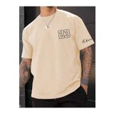 Altamira Erkek Bej Chicago Baskılı Oversize T-Shirt