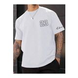 Altamira Erkek Beyaz Chicago Baskılı Oversize T-Shirt