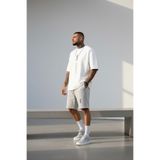 Altamira Erkek Beyaz Dikey Baskılı Oversize T-shirt