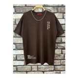 Altamira Erkek Kahverengi Believe Baskılı Oversize T-Shirt