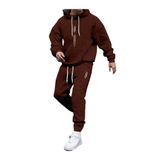 Altamira Erkek Kahverengi Dikey Baskılı Oversize Eşofman Takımı