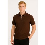 Altamira Erkek Kahverengi Yarım Fermuarlı Ottoman T-shirt