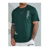 Altamira Erkek Yeşil Believe Baskılı Oversize T-shirt