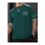 Altamira Erkek Yeşil Chicago Baskılı Oversize T-Shirt