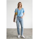 Altamira Kadın Bebe Mavi V Yaka Regular T-shirt
