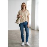 Altamira Kadın Bej V Yaka Regular T-shirt
