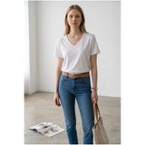Altamira Kadın Beyaz V Yaka Regular T-shirt