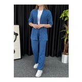 Altamira Kadın İndigo Kimono Bürümcük Alt Üst Takım