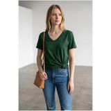 Altamira Kadın Yeşil V Yaka Regular T-shirt