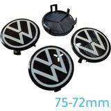 Altaş Vw Volkswagen Silikon Geçme Jant Göbeği Siyah 4 Lü 75/72MM
