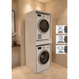Altay Çamaşır Makinesı Ve Kurutma Makinesi Dolabı Çekmeceli Banyo Dolabı Beyaz Beyaz
