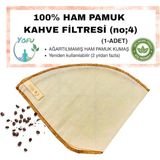 Altes Grup Adet) Yıkanabilir, Kumaş Kahve Filtresi (No:4) AĞARTILMAMIŞ%100 Ham Pamuk, Organik, Ekolojik Filtre No:4