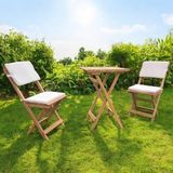 Altes Grup Ahşap Bistro Set Bahçe Masa Seti Minder Hediyeli 50 * 50