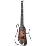 Altes Grup Hush-X Elektro Gitar Kiti - Tüy Işığı Başsız Gitar, Seyahat ve Uygulama Için Harika, Kolay Montaj Standlı Maun Katı Gövdesi, Konser Çantası, Tüm Aksesuarlar, Sunburst