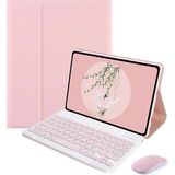 Altes Grup Lenovo Tab M11 11 Inch Tablet ile Uyumlu Bluetooth Klavye ve Mouse + Standlı Kılıf - Bkk6 Pembe