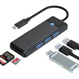 Altes Grup Type-C To 3.0 Tf Sd Kart Okuyucu 3 Portlu USB 3.0 Çoklayıcı Adaptör Siyah