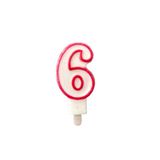 Altı Rakamlı Doğum Günü Pasta Mumu (7X3 cm) - Sayılı Mum - Pasta Süsü