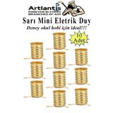 Altı Sarı Mini Duy 10 Adet Deney Duyu Proje İçin Küçük Ampul Yuvası Minyonet Duy Okul Sınıf Elektrik Devre Deney Duyusu