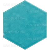 Altıgen Çini Karo -Turkuaz (15*17 Cm.) - Can Seramik