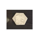 Altıgen Mermer Bardak Altlığı 11 x 10 cm - Dekoratif Doğal Taş Sunum Altlığı