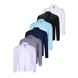 ALTILI SET G674 DEWBERRY ERKEK GÖMLEK-SİYAH-BEYAZ-LACİVERT-CAMGÖBEĞİ-KOT MAVİSİ-PEMBE