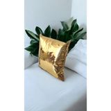 Altın 45X45 Kırlent ( Içi Dolu) Salon Minderi, Minder, Gold Deri , Minderi Koltuk Minderi, Yastık - 45 x 45 cm