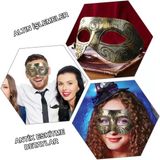 Altın Eskitme Yüz Maskesi - Antik Tarz Balo Maskesi (5047)