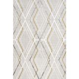 Altın Geometrik Modern Geometrik Etnik Eskitme Desenli Boho Makinada Yıkanabilir Hafif Hav Toz Vermez Leke Tutmaz Kaymaz Taban Dijital Makine Baskı Halı Oturma Odası Salon Yolluk Koridor Mutfak Halısı