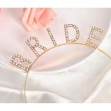 Altın Gold Renk Bekarlığa Veda Kristal Taş Bride Tacı İthal 16X10 Cm (4915)