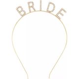 Altın Gold Renk Bekarlığa Veda Kristal Taş Bride Tacı İthal 16X10 Cm P149554s8784