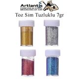 Altın Gümüş Kırmızı Mavi Toz Sim Tuzluklu 7 gr 4 Adet Renkli Toz Sim Epoksi Reçine Okul Etkinlik Dekarasyon Slime