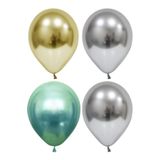 Altın-gümüş-yeşil Krom Balon 50 Adet