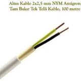 Altın Kablo 2x2,5 mm Nym Antigron Tam Bakır Tek Telli Kablo, 100 Metre