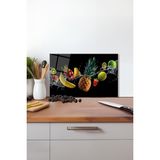 Altın Kaos Kozmik Fırtına Cam Kesme Tahtası , Silikon Ayaklı, Kırılmaya Dayanıklı, Sunum Tablası - 30 x 45 cm