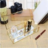 Altın Kapaklı Cam Kutu, Çikolata, Şeker ve Takı Sunumluk 25X14 cm - Seçenek 1