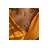 Altın Kaplama Halka Kilit & Zincir Ikili Kadın Choker Kolye BS3907
