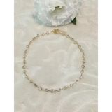 Altın Kaplama Taşlı İthal Choker Tasma Gümüş Kolye