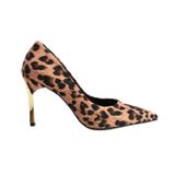 Altın Kaplama Topuklu Stiletto – Vegan Deri, Hafızalı Ped, Şık ve Rahat (Leopar, EU Ayakkabı Beden Sistemi, Yetişkin, Kadın, Sayısal, Orta, 36)