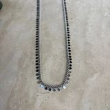 Altın Kaplama Yuvarlak Pullu Gümüş Renk Zincir Kolye (45+5 Cm)
