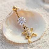 Altın Kaplama Zirkon Taşlı Kerkentele Piercing