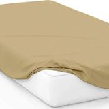 Altın Karma Jersey Penye Pamuklu 100X200 Cm Tek Kişilik Lastikli Çarşaf Açık Kahve