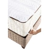 Altın Karma Kapitoneli Sıvı Geçirmez 160X200 Çift Kişilik Köşe Lastikli Yatak Koruyucu Alez - Beyaz - 160 x 200 cm